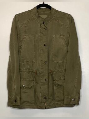 hinge Olive Utility Button-Front Jacket